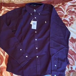 RALPH LAUREN BUTTON DOWN SHIRT PUTPLE WOMENS SIZE8